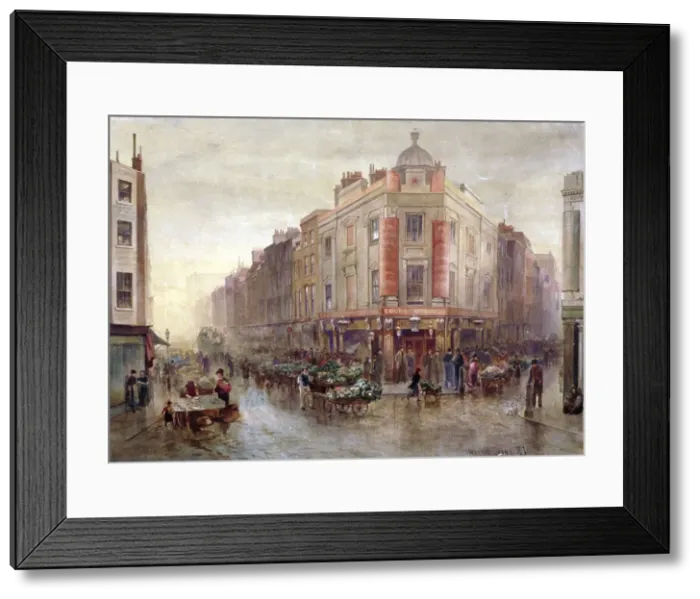 Framed Print : Market on a Sunday morning at Seven Dials, Holborn, London, 1878 Framed Print : Market on a Sunday morning at Seven Dials, Holborn, London, 1878