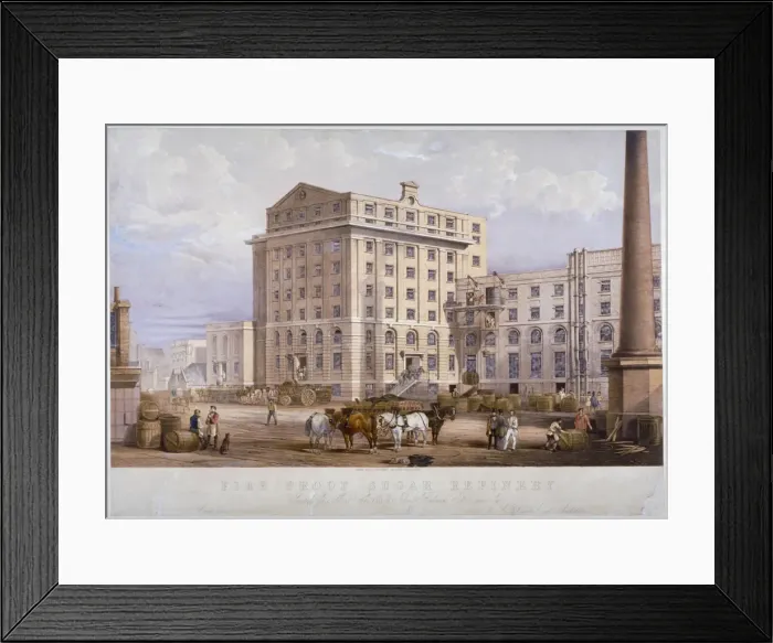 Framed Print : Sugar refinery in Leman Street, Stepney, London, 1851. Artist: Vincent Brooks Framed Print : Sugar refinery in Leman Street, Stepney, London, 1851. Artist: Vincent Brooks