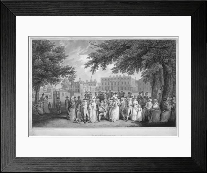 Framed Print : People promenading in St Jamess Park, Westminster, London, 1793 Framed Print : People promenading in St Jamess Park, Westminster, London, 1793
