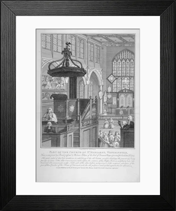 Framed Print : Interior of St Margarets Church, Westminster, London, 1808. Artist: John Brock Framed Print : Interior of St Margarets Church, Westminster, London, 1808. Artist: John Brock