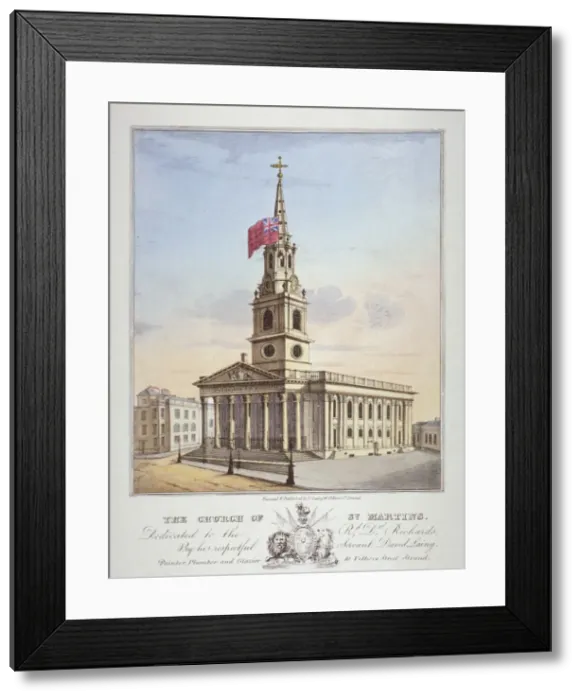 Framed Print : Church of St Martin-in-the-Fields, Westminster, London, c1825 Framed Print : Church of St Martin-in-the-Fields, Westminster, London, c1825
