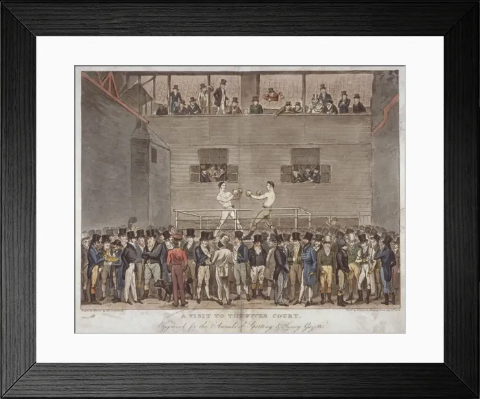 Framed Print : A Visit to the Fives Court, 1822. Artist: Isaac Robert Cruikshank Framed Print : A Visit to the Fives Court, 1822. Artist: Isaac Robert Cruikshank