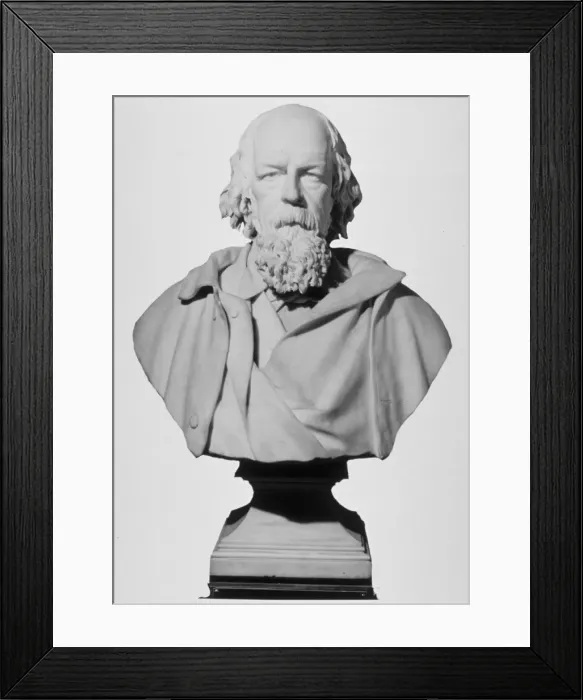 Framed Print : Portrait bust of Alfred, Lord Tennyson, English poet, 1896 Framed Print : Portrait bust of Alfred, Lord Tennyson, English poet, 1896