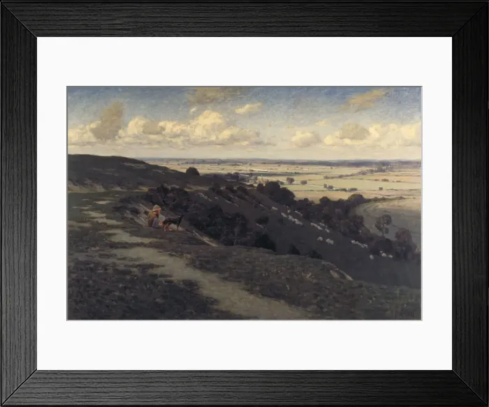 Framed Print : Bury Hill and Village with a View of the North Downs, c1879-1919. Artist: Jose Weiss Framed Print : Bury Hill and Village with a View of the North Downs, c1879-1919. Artist: Jose Weiss