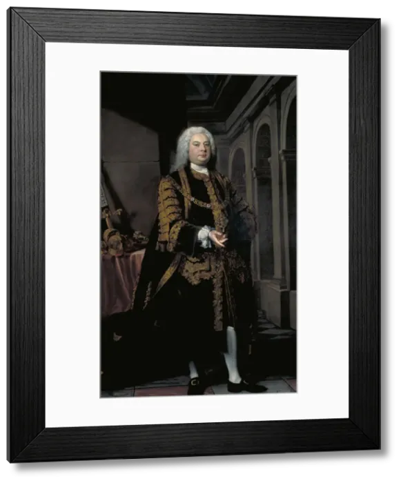 Framed Print : Sir John Barnard, Lord Mayor 1737, 1738. Artist: Joseph Highmore Framed Print : Sir John Barnard, Lord Mayor 1737, 1738. Artist: Joseph Highmore