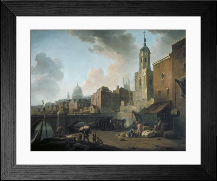 Framed Print : Fresh Wharf, near London Bridge, c1762. Artist: William Marlow Framed Print : Fresh Wharf, near London Bridge, c1762. Artist: William Marlow
