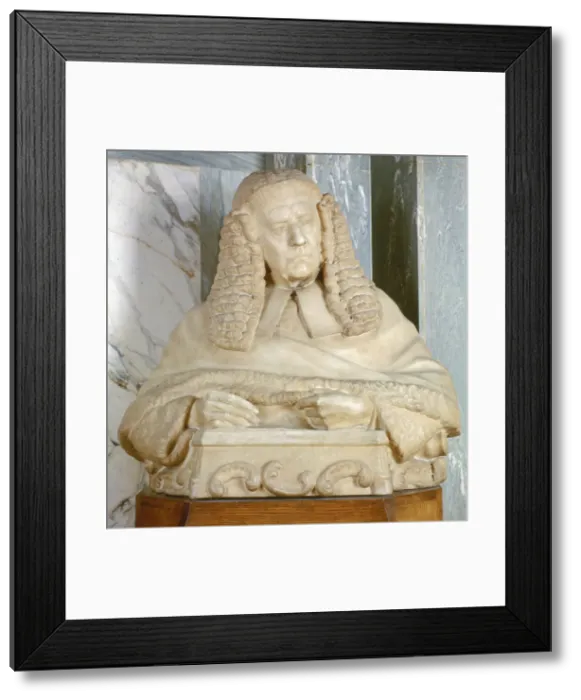 Framed Print : Portrait bust of Lord Brampton, British judge, c late 19th century Framed Print : Portrait bust of Lord Brampton, British judge, c late 19th century