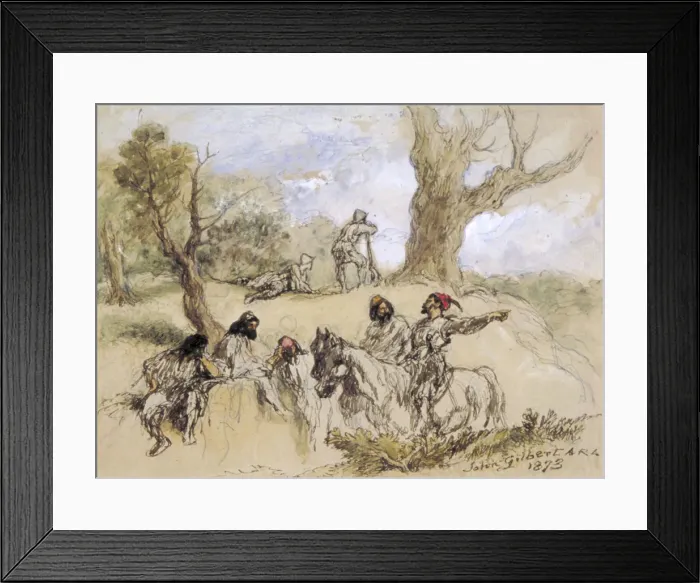 Framed Print : Banditti, 1873. Artist: Sir John Gilbert Framed Print : Banditti, 1873. Artist: Sir John Gilbert