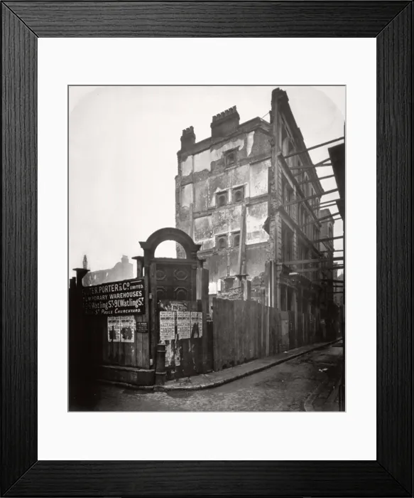Framed Print : View of premises in Addle Street, destroyed by fire, City of London, 1883. Artist Framed Print : View of premises in Addle Street, destroyed by fire, City of London, 1883. Artist