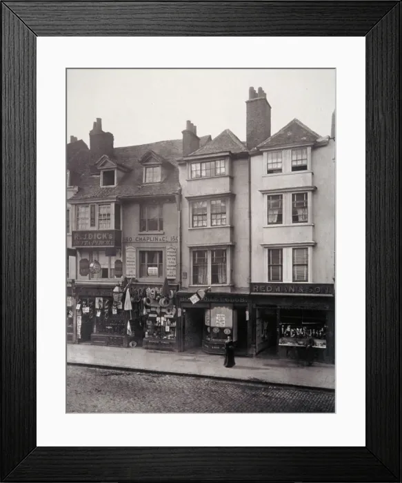 Framed Print : View of houses and shop fronts in Borough High Street, Southwark, London, 1881. Artist Framed Print : View of houses and shop fronts in Borough High Street, Southwark, London, 1881. Artist