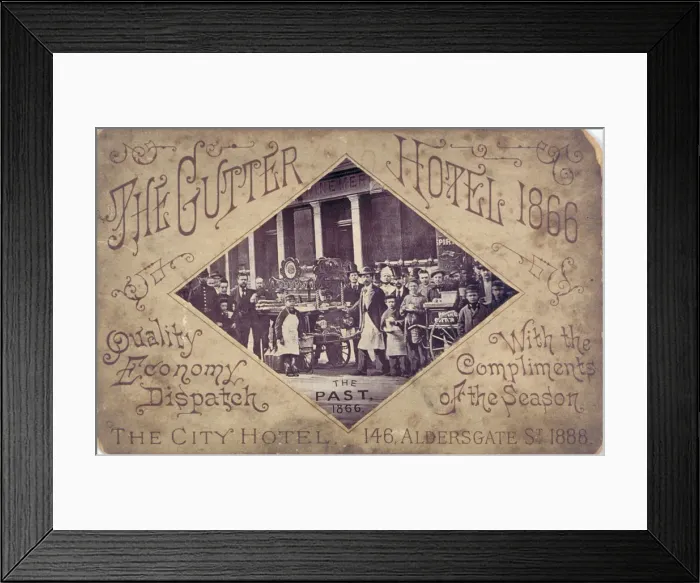 Framed Print : The Gutter Hotel, Aldersgate Street, City of London, 1866