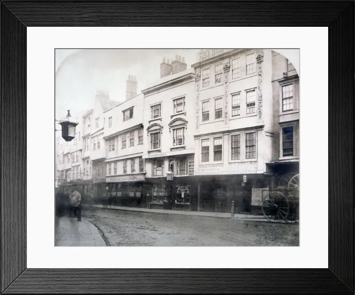 Framed Print : South side of Aldgate (street), showing nos 6-9, City of London, 1872 Framed Print : South side of Aldgate (street), showing nos 6-9, City of London, 1872