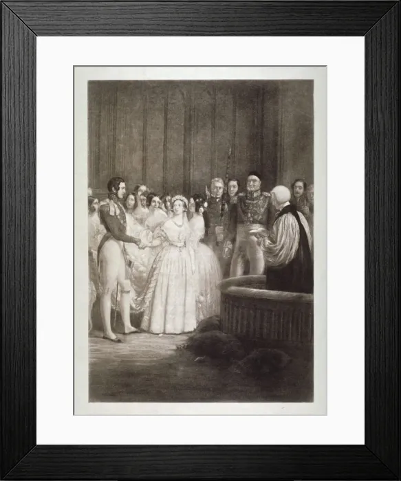 Framed Print : Marriage of Queen Victoria and Prince Albert, St Jamess Palace, Westminster, London, 1840 Framed Print : Marriage of Queen Victoria and Prince Albert, St Jamess Palace, Westminster, London, 1840