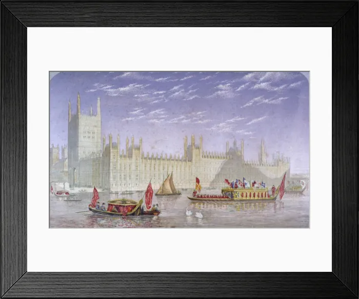 Framed Print : The Palace of Westminster, London, c1850. Artist: Kronheim & Co Framed Print : The Palace of Westminster, London, c1850. Artist: Kronheim & Co