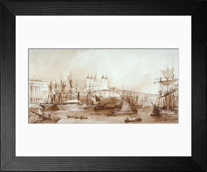 Framed Print : Tower of London, Stepney, London, c1840. Artist: William Parrott Framed Print : Tower of London, Stepney, London, c1840. Artist: William Parrott