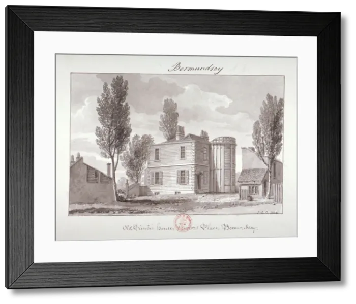Framed Print : Old Printers House, Printers Place, Bermondsey, London, 1826 Framed Print : Old Printers House, Printers Place, Bermondsey, London, 1826