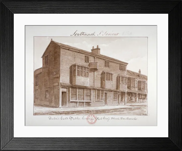 Framed Print : Dukes Head Public House in Red Cross Street, Southwark, London, 1828. Artist Framed Print : Dukes Head Public House in Red Cross Street, Southwark, London, 1828. Artist