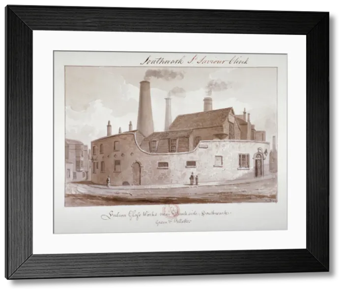 Framed Print : Falcon Glass Works near Bankside, Southwark, London, 1827 Framed Print : Falcon Glass Works near Bankside, Southwark, London, 1827