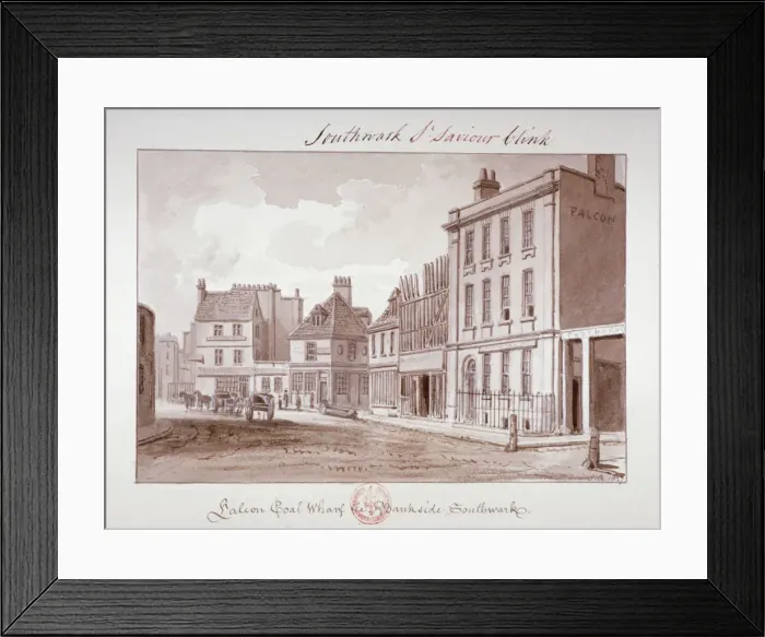 Framed Print : Falcon Coal Wharf, Bankside, Southwark, London, 1827. Artist: John Chessell Buckler Framed Print : Falcon Coal Wharf, Bankside, Southwark, London, 1827. Artist: John Chessell Buckler