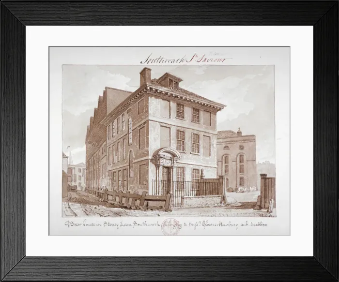 Framed Print : View of a brew house on Stoney Lane, Bermondsey, Southwark, London, c1827. Artist Framed Print : View of a brew house on Stoney Lane, Bermondsey, Southwark, London, c1827. Artist