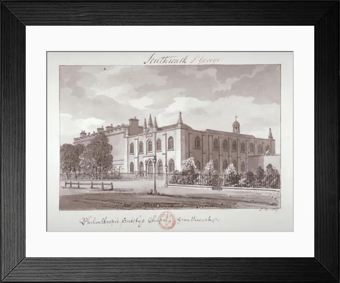 Framed Print : Chapel belonging to the Philanthropic Society Institution, London Road, Southwark, London, 1827