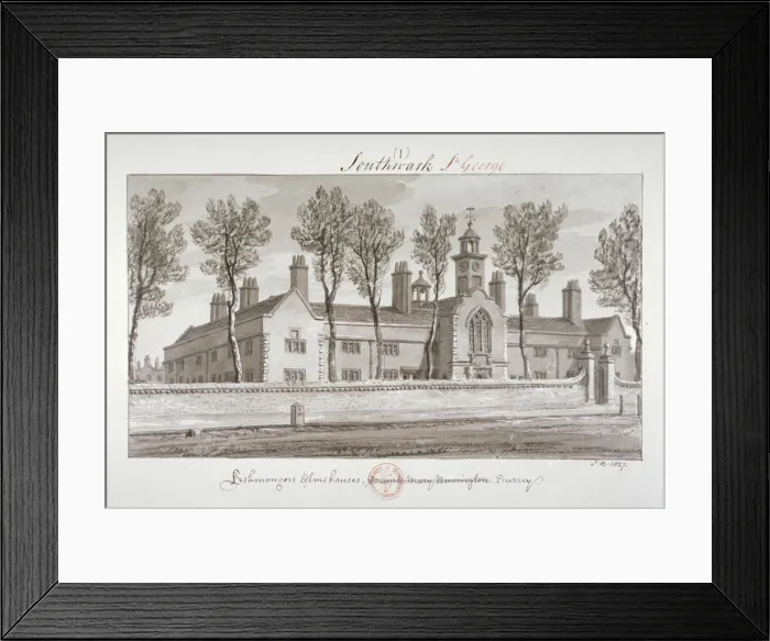 Framed Print : St Peters Hospital, Southwark, London, 1827. Artist: John Chessell Buckler Framed Print : St Peters Hospital, Southwark, London, 1827. Artist: John Chessell Buckler