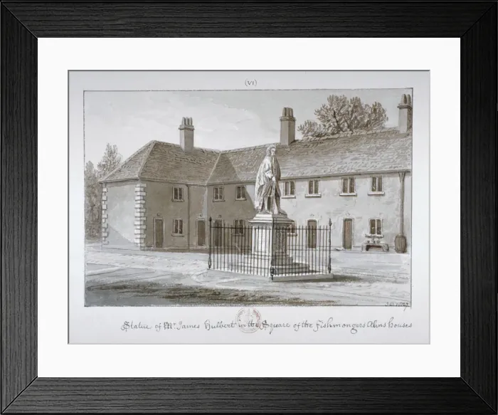 Framed Print : Statue of James Hulbert, St Peters Hospital, Southwark, London, 1827 Framed Print : Statue of James Hulbert, St Peters Hospital, Southwark, London, 1827