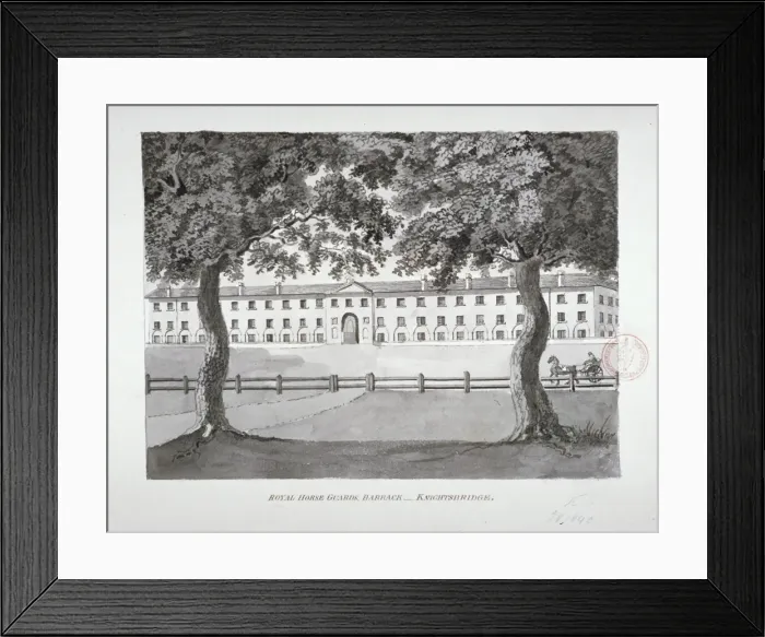 Framed Print : View of the Royal Horse Guards Barracks, Knightsbridge, Westminster, London, c1796 Framed Print : View of the Royal Horse Guards Barracks, Knightsbridge, Westminster, London, c1796