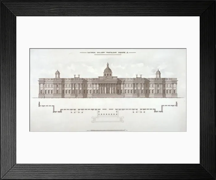 Framed Print : National Gallery, Trafalgar Square, Westminster, London, c1838 Framed Print : National Gallery, Trafalgar Square, Westminster, London, c1838