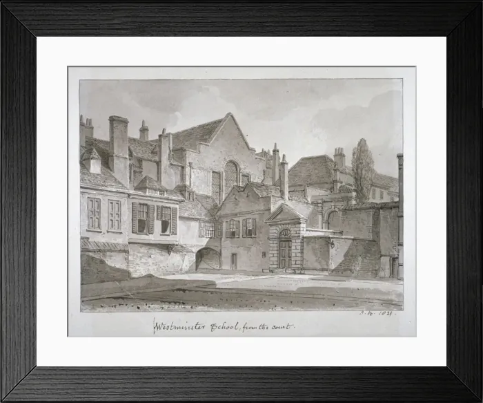 Framed Print : View of Westminster School in Little Deans Yard, Westminster, London, 1821. Artist Framed Print : View of Westminster School in Little Deans Yard, Westminster, London, 1821. Artist