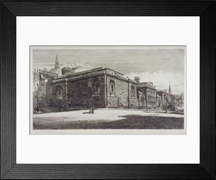 Framed Print : View of Newgate Prison, Old Bailey, from Newgate Street, City of London, c1900. Artist Framed Print : View of Newgate Prison, Old Bailey, from Newgate Street, City of London, c1900. Artist