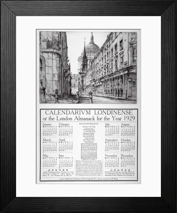 Framed Print : Watling Street, City of London, 1928. Artist: William Monk Framed Print : Watling Street, City of London, 1928. Artist: William Monk