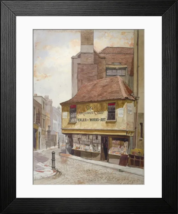 Framed Print : View of the Old Curiosity Shop, Portsmouth Street, Westminster, London, 1879. Artist Framed Print : View of the Old Curiosity Shop, Portsmouth Street, Westminster, London, 1879. Artist