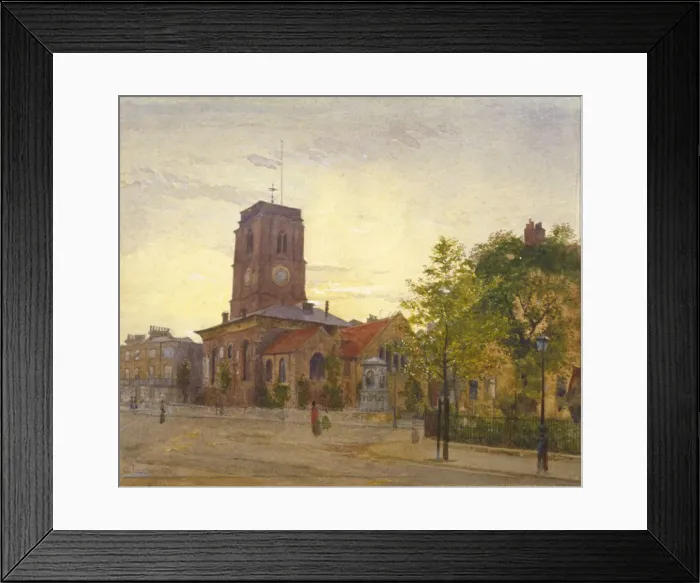 Framed Print : View of All Saints Church, Chelsea, London, 1880. Artist: John Crowther Framed Print : View of All Saints Church, Chelsea, London, 1880. Artist: John Crowther