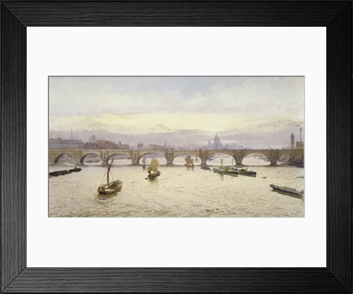 Framed Print : Waterloo Bridge, London, 1888. Artist: John Crowther Framed Print : Waterloo Bridge, London, 1888. Artist: John Crowther