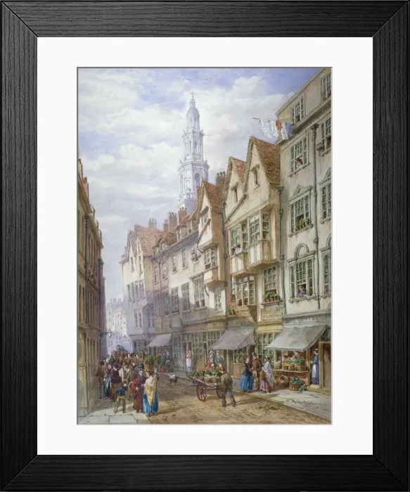 Framed Print : Old houses in Wych Street, Westminster, London, 1873. Artist: William Richardson Framed Print : Old houses in Wych Street, Westminster, London, 1873. Artist: William Richardson