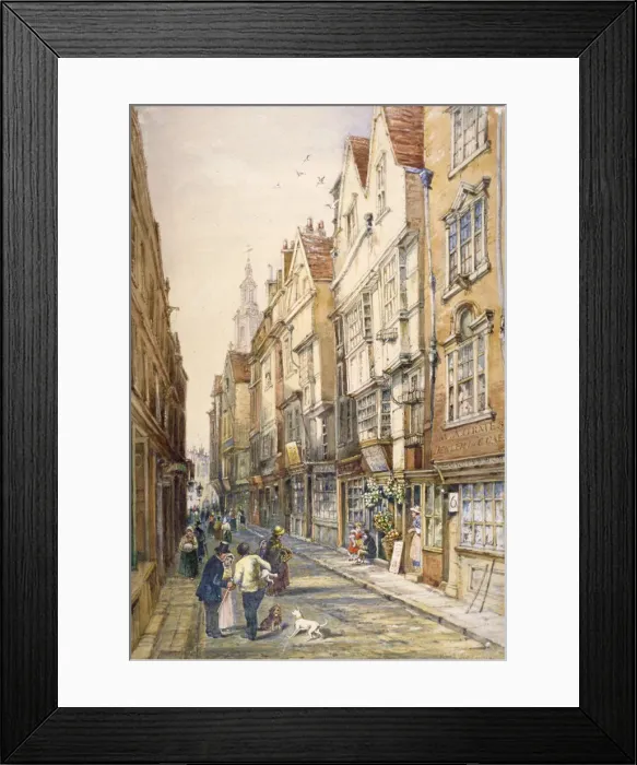 Framed Print : Buildings in Wych Street, including the Rising Sun Tavern, Westminster, London, c1860 Framed Print : Buildings in Wych Street, including the Rising Sun Tavern, Westminster, London, c1860