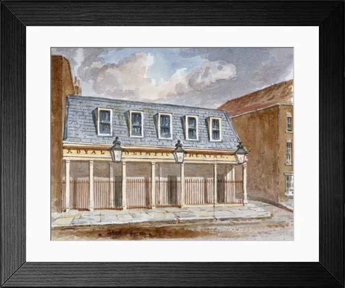 Framed Print : View of the Olympic Theatre, Wych Street, Westminster, London, 1825 Framed Print : View of the Olympic Theatre, Wych Street, Westminster, London, 1825