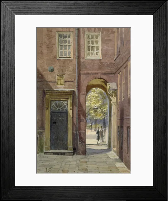 Framed Print : View of Elm Court, Inner Temple looking towards Middle Temple, London, c1880. Artist Framed Print : View of Elm Court, Inner Temple looking towards Middle Temple, London, c1880. Artist