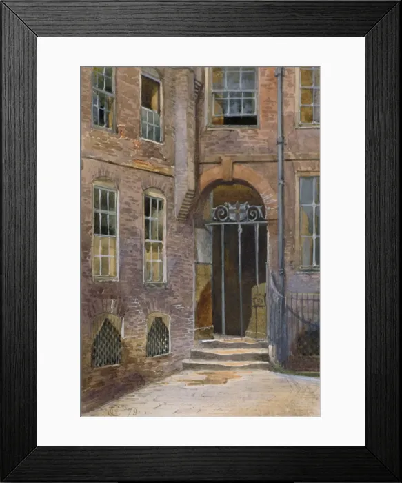 Framed Print : View of a gate in Elm Court, Inner Temple, London, 1879 Framed Print : View of a gate in Elm Court, Inner Temple, London, 1879