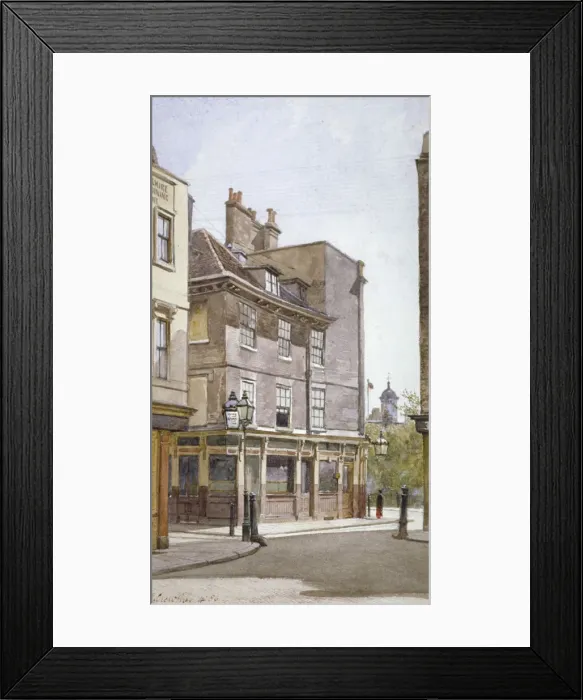 Framed Print : View of the Crooked Billet Inn, King Street, Stepney, London, 1886. Artist: John Crowther Framed Print : View of the Crooked Billet Inn, King Street, Stepney, London, 1886. Artist: John Crowther