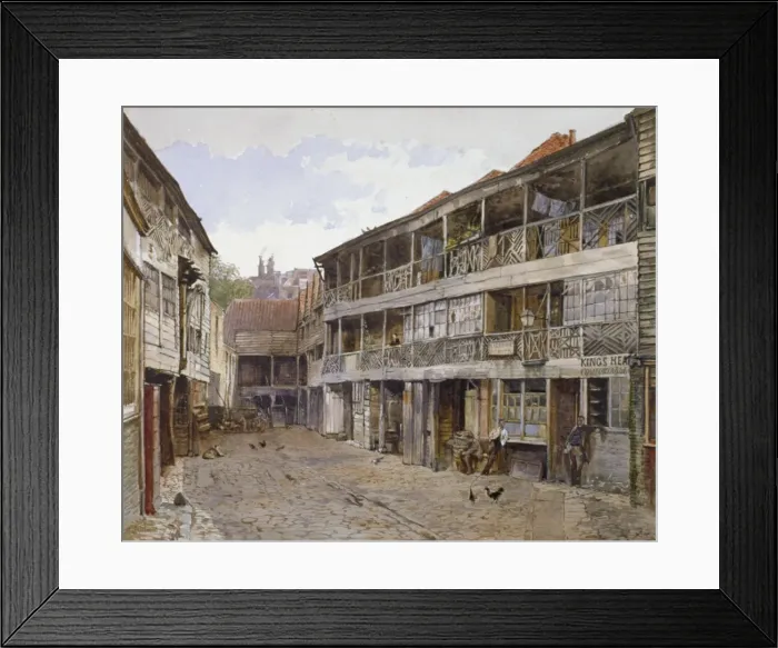 Framed Print : Kings Head Inn and Kings Head Inn Yard, Borough High Street, Southwark, London, 1879 Framed Print : Kings Head Inn and Kings Head Inn Yard, Borough High Street, Southwark, London, 1879