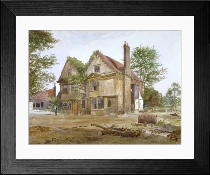 Framed Print : Front view of Basing Manor House, Peckham High Street, Camberwell, London, 1884. Artist Framed Print : Front view of Basing Manor House, Peckham High Street, Camberwell, London, 1884. Artist