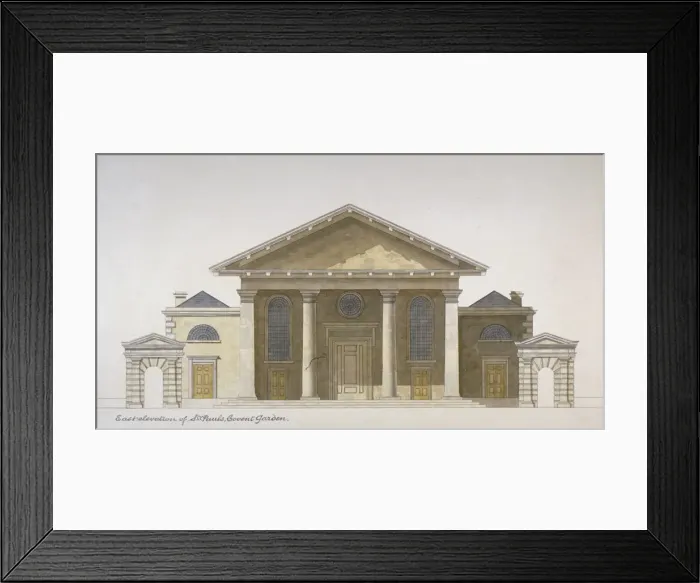 Framed Print : East elevation of the Church of St Paul, Covent Garden, London, c1830 Framed Print : East elevation of the Church of St Paul, Covent Garden, London, c1830