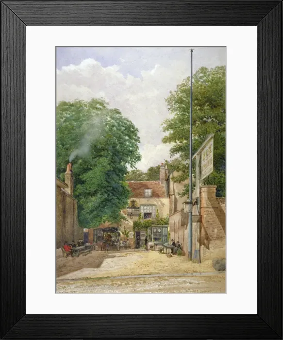 Framed Print : Fox and Crown Public House, Highgate, London, 1892. Artist: John Crowther Framed Print : Fox and Crown Public House, Highgate, London, 1892. Artist: John Crowther