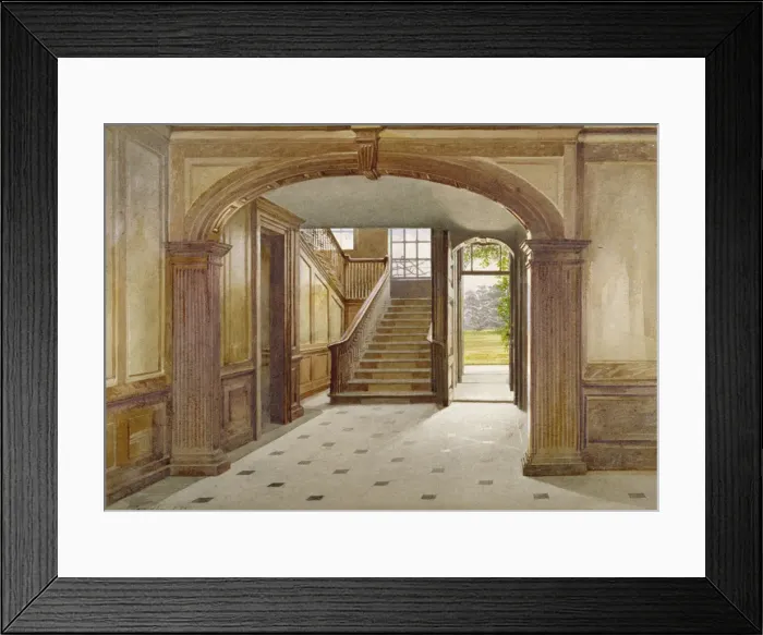 Framed Print : Interior view showing the staircase at Fairfax House, High Street, Putney, London, 1887 Framed Print : Interior view showing the staircase at Fairfax House, High Street, Putney, London, 1887