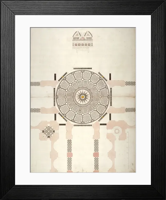 Framed Print : Pavement under the cupola of St Pauls Cathedral, London, c1820 Framed Print : Pavement under the cupola of St Pauls Cathedral, London, c1820