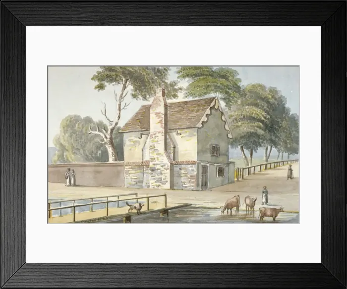 Framed Print : An almshouse in Carshalton, Surrey, 1826. Artist: G Yates Framed Print : An almshouse in Carshalton, Surrey, 1826. Artist: G Yates