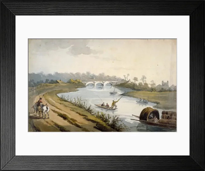 Framed Print : River Thames near Chertsey, Surrey, c1820. Artist: George Shepheard Framed Print : River Thames near Chertsey, Surrey, c1820. Artist: George Shepheard