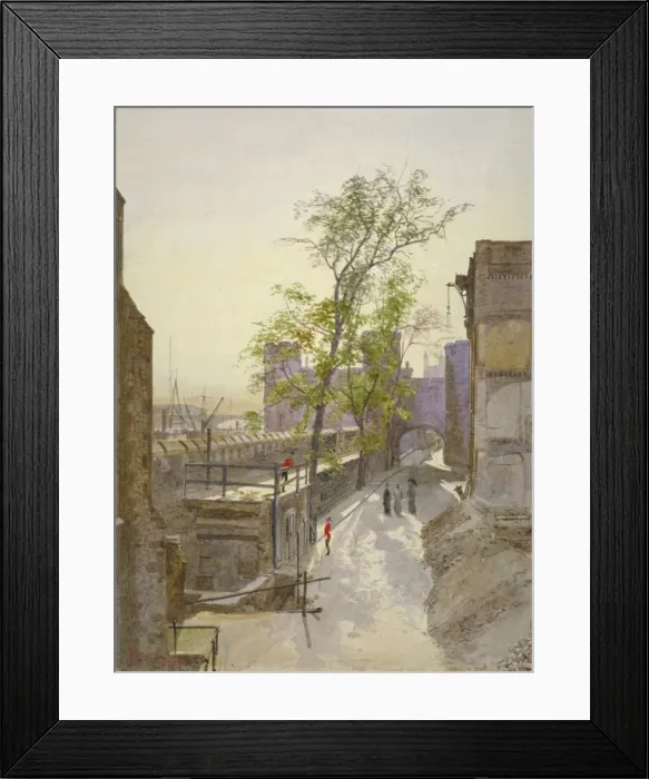 Framed Print : View of store rooms looking west from Cradle Tower, Tower of London, Stepney, London, 1883